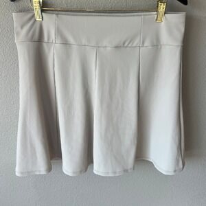 Lucky in Love Ribbed Pleated Tennis Skort Beige XL US 14 Golf Pickleball Skirt